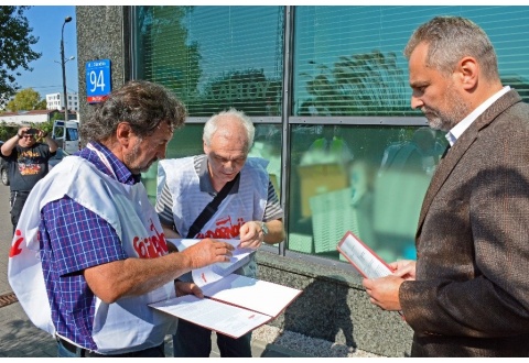 Podziękowanie za wsparcie podczas manifestacji