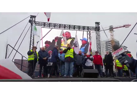 Wystąpienie Przewodniczącego KSPCH podczas protestu przeciwko Zielonemu Ładowi